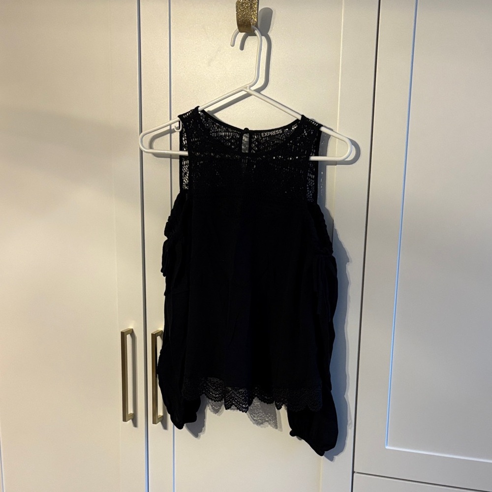 Express Y2K off the shoulder lace top